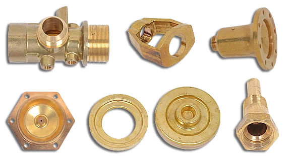 Assorted bronze cast and machined components
