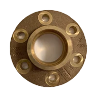 Bronze flange with bolt holes and cast markings