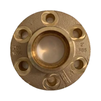 Bronze flange with bolt holes and cast markings
