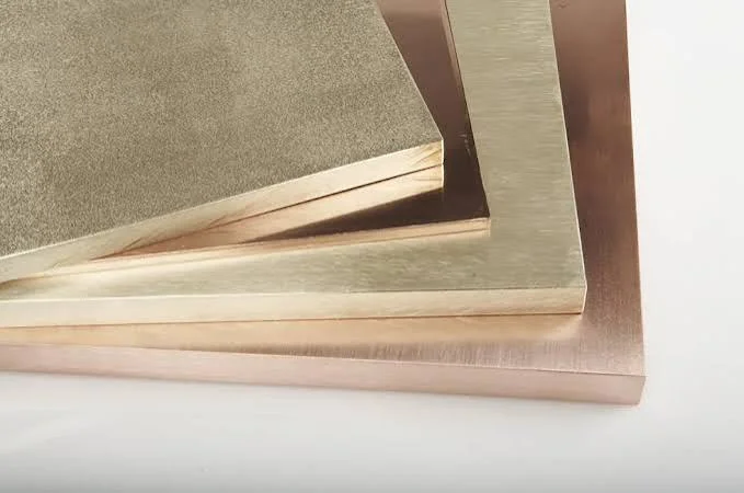 Stack of bronze plates of different thicknesses